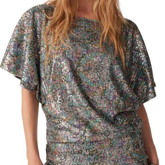 Ba&sh Green Zendaya Sequin Ruched Mini Dress - Picture 7 of 8
